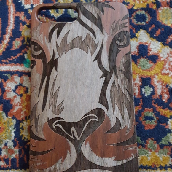 Iphone 7 & 7 Plus Wooden Bamboo Lion Case Cover - Picture 3 of 6